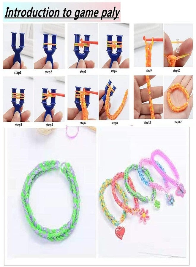 Just Flowers Loom Rubber Band Kit for DIY Crafts, 8 Colored Rainbow Loom With Hook, Bracelet Making, Gift for Kids (Pack of 1) - Image 3